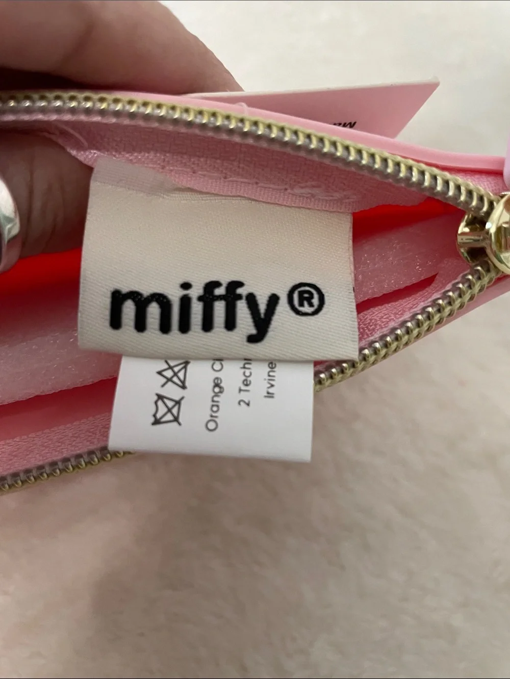 miffy Pink Pencil Pouch with Lavender Motif